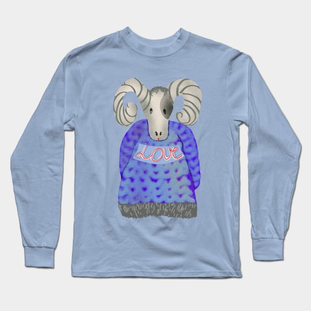 Enamored ram Long Sleeve T-Shirt by ArtKsenia